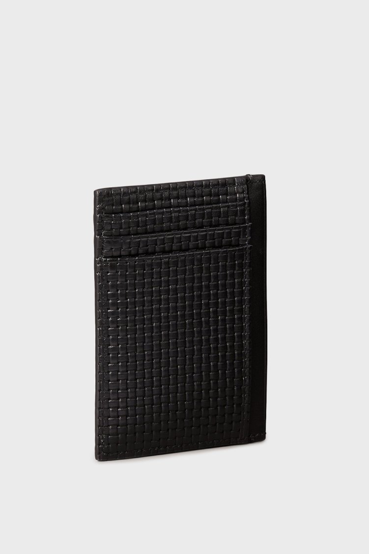 Calvin Klein Logolu Deri Kartlık LV04D1126GUB1 Erkek Cüzdan LV04D1126G UB1 SİYAH - Calvin Klein (1)