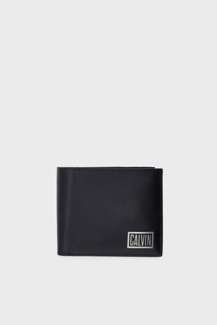 Calvin Klein Logolu Deri LV04D1268GUB1 Erkek Cüzdan LV04D1268G UB1 Siyah - Calvin Klein