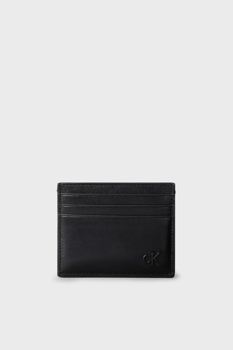 Calvin Klein Logolu Deri LV04D1363GUB1 Erkek Kartlık LV04D1363G UB1 Siyah - Calvin Klein