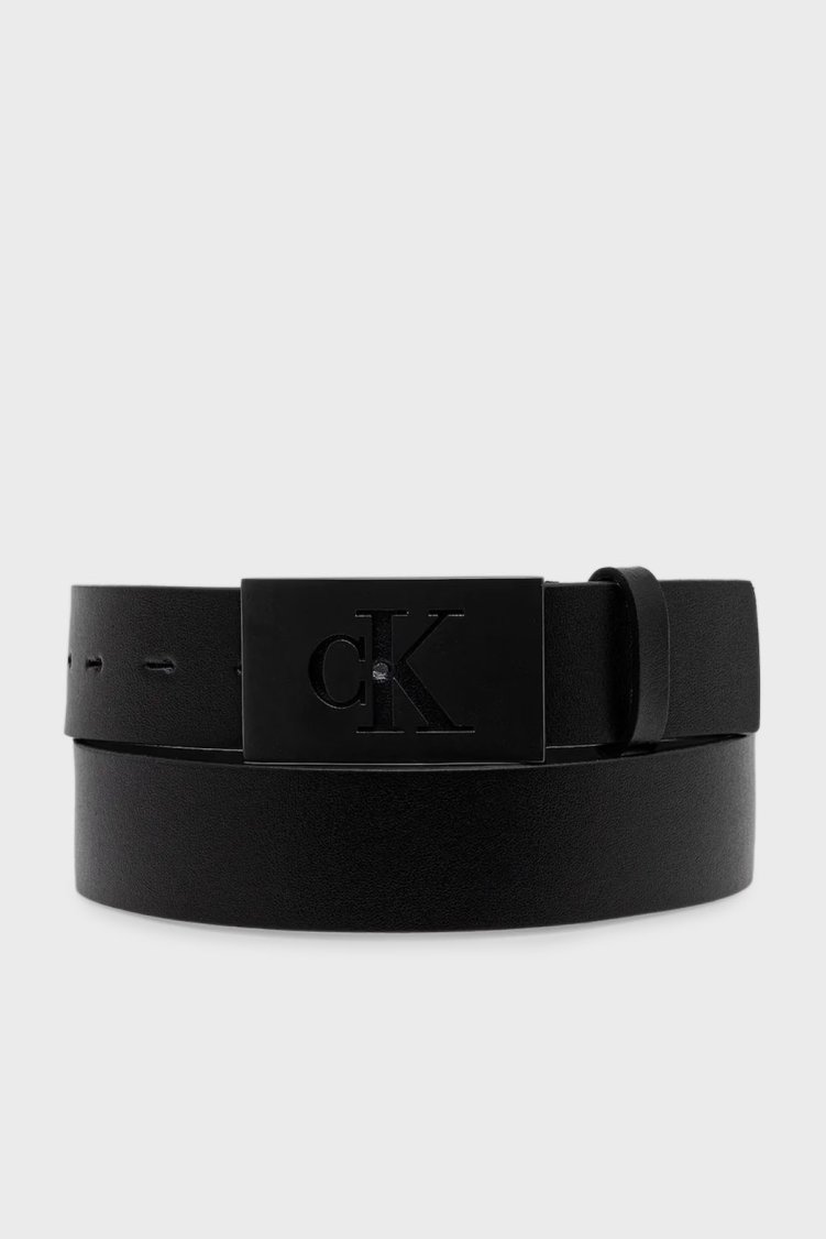 Calvin Klein Logolu Deri LV04D7043GV8N Erkek Kemer LV04D7043G V8N SİYAH - Calvin Klein