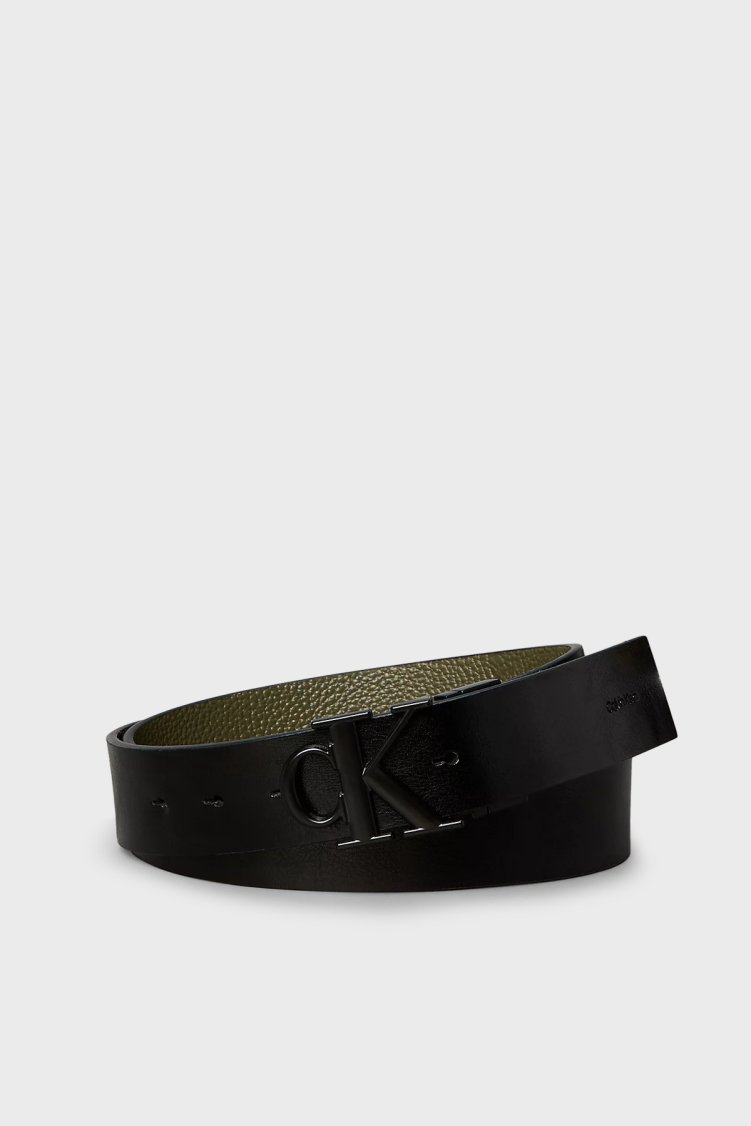 Calvin Klein Logolu Deri LV04D7049GLI1 Erkek Kemer LV04D7049G LI1 Siyah-haki - Calvin Klein
