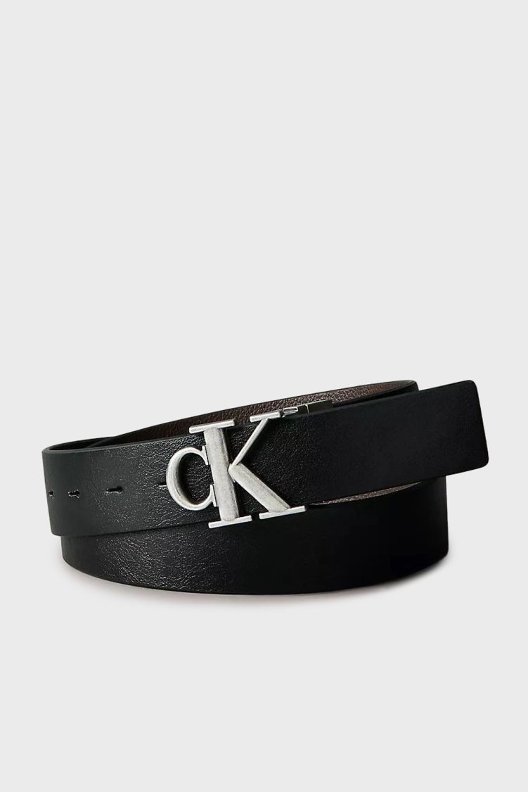 Calvin Klein Logolu Deri LV04D7049GV8L Erkek Kemer LV04D7049G V8L SİYAH - Calvin Klein