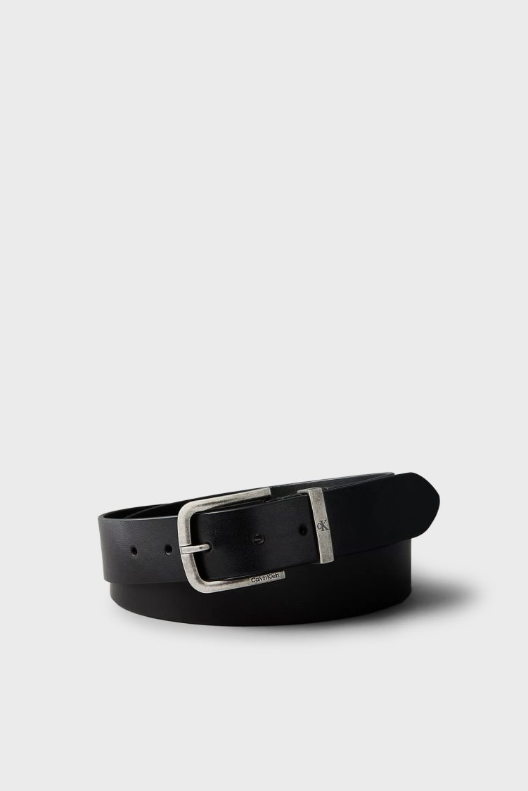 Calvin Klein Logolu Deri LV04D7128GV8L Erkek Kemer LV04D7128G V8L Siyah - Calvin Klein