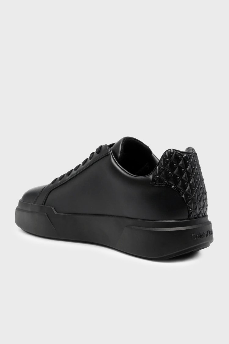 Calvin Klein Logolu Deri Sneaker HM0HM023010GJ Erkek Ayakkabı HM0HM02301 0GJ Siyah - Calvin Klein (1)
