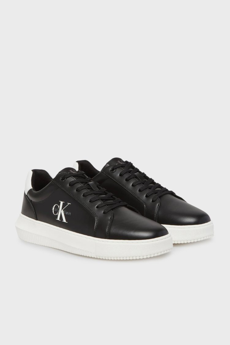 Calvin Klein Logolu Deri Sneaker YM0YM013170GJ Erkek Ayakkabı YM0YM01317 0GJ SİYAH - Calvin Klein (1)