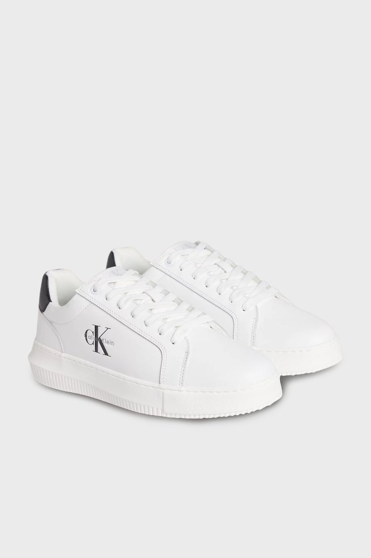 Calvin Klein Logolu Deri Sneaker YM0YM013170LD Erkek Ayakkabı YM0YM01317 0LD BEYAZ-SİYAH - Calvin Klein (1)