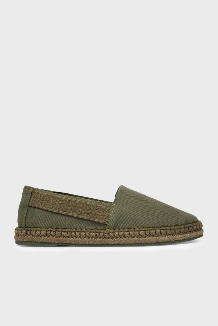 Calvin Klein Logolu Espadril HM0HM02075LDI Erkek Ayakkabı HM0HM02075 LDI HAKİ - Calvin Klein