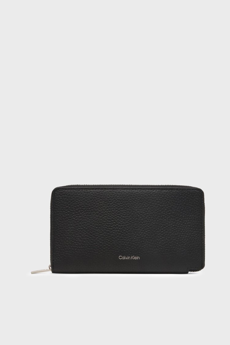 Calvin Klein Logolu Fermuarlı LV04D1107GUB1 Erkek Cüzdan LV04D1107G UB1 Siyah - Calvin Klein