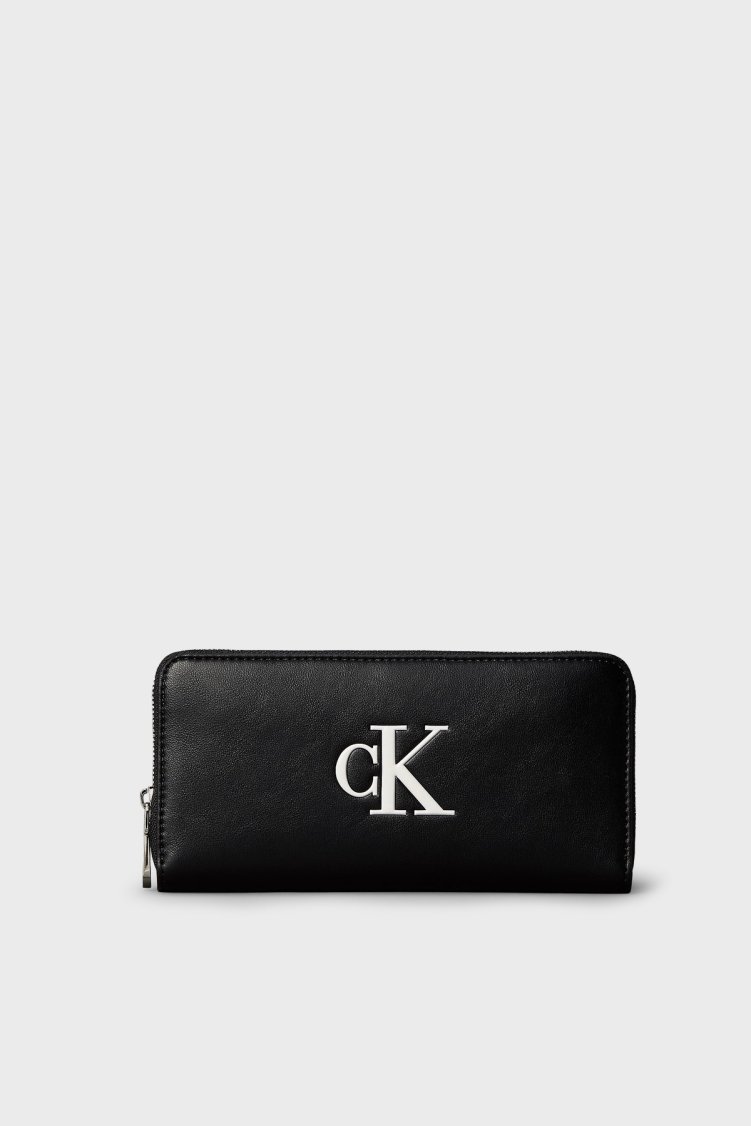 Calvin Klein Logolu Fermuarlı LV04F1077G3L2 Kadın Cüzdan LV04F1077G 3L2 Siyah - Calvin Klein