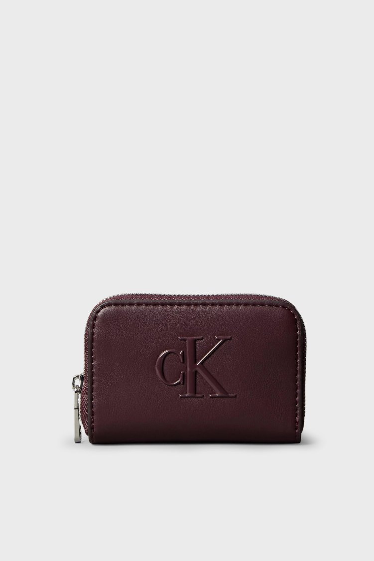 Calvin Klein Logolu Fermuarlı LV04F1154GBAP Kadın Cüzdan LV04F1154G BAP Bordo - Calvin Klein