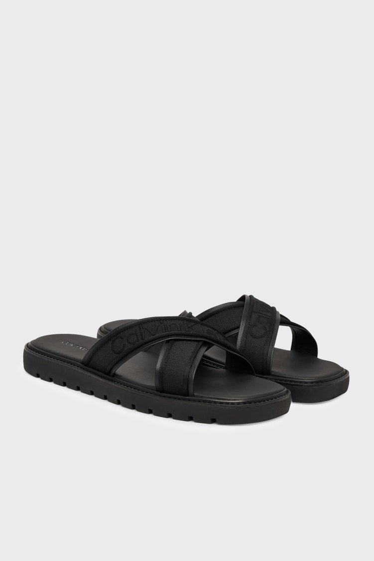 Calvin Klein Logolu HM0HM021010GJ Erkek Terlik HM0HM02101 0GJ SİYAH - Calvin Klein (1)