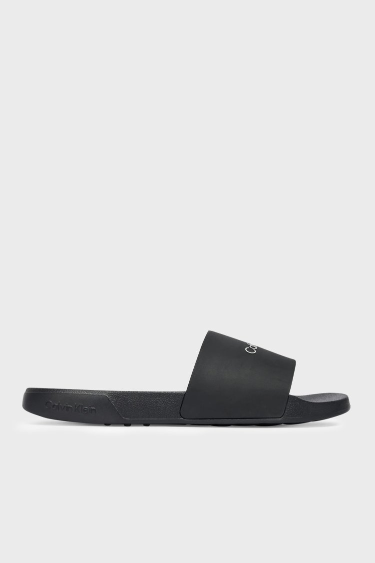 Calvin Klein Logolu HM0HM021070GJ Erkek Terlik HM0HM02107 0GJ SİYAH - Calvin Klein