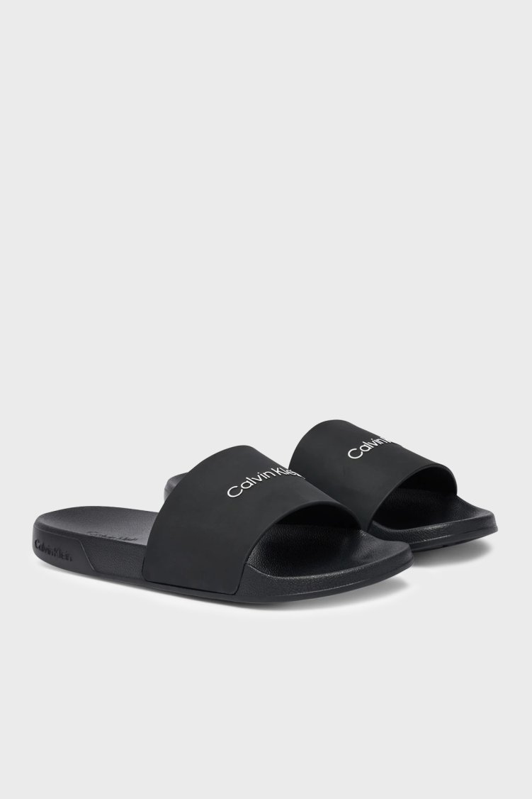 Calvin Klein Logolu HM0HM021070GJ Erkek Terlik HM0HM02107 0GJ SİYAH - Calvin Klein (1)