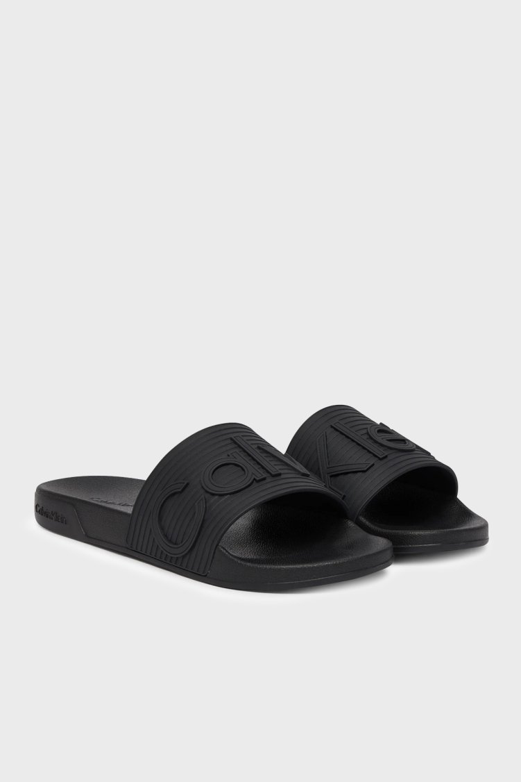 Calvin Klein Logolu HM0HM021130GJ Erkek Terlik HM0HM02113 0GJ SİYAH - Calvin Klein (1)
