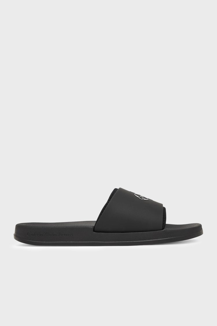 Calvin Klein Logolu HM0HM022290GJ Erkek Terlik HM0HM02229 0GJ SİYAH - Calvin Klein