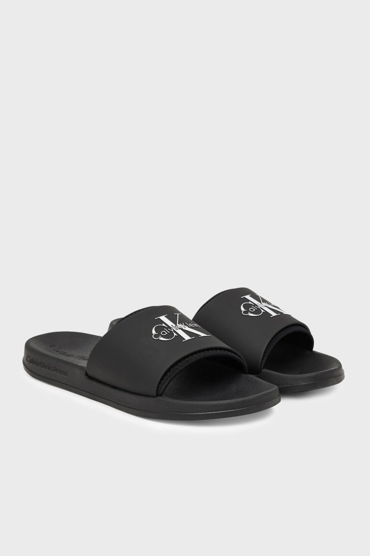 Calvin Klein Logolu HM0HM022290GJ Erkek Terlik HM0HM02229 0GJ SİYAH - Calvin Klein (1)