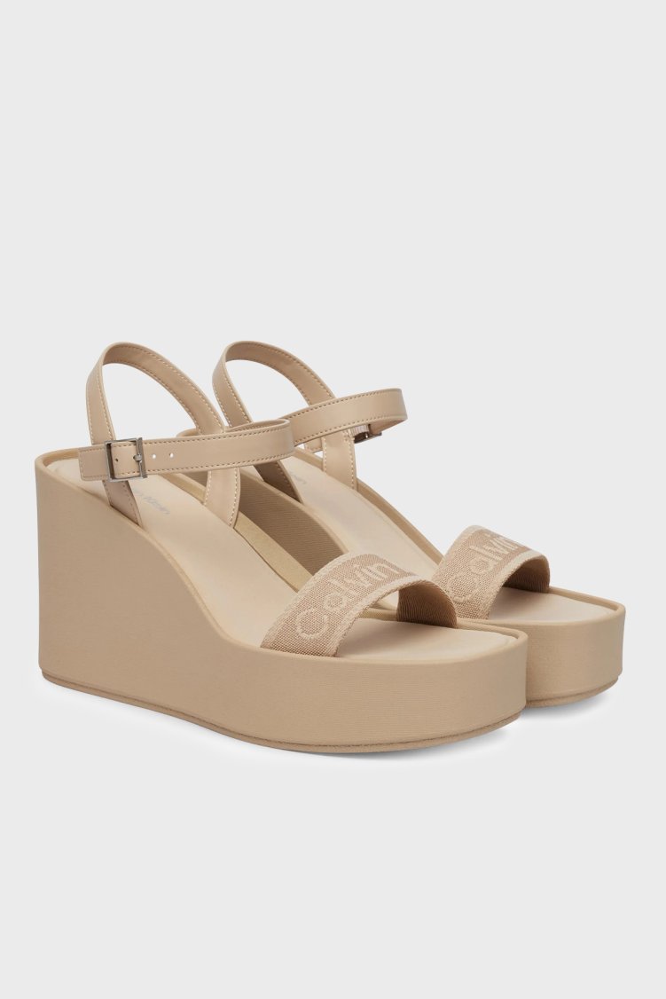 Calvin Klein Logolu HW0HW02882PDT Kadın Sandalet HW0HW02882 PDT GRİ - Calvin Klein (1)