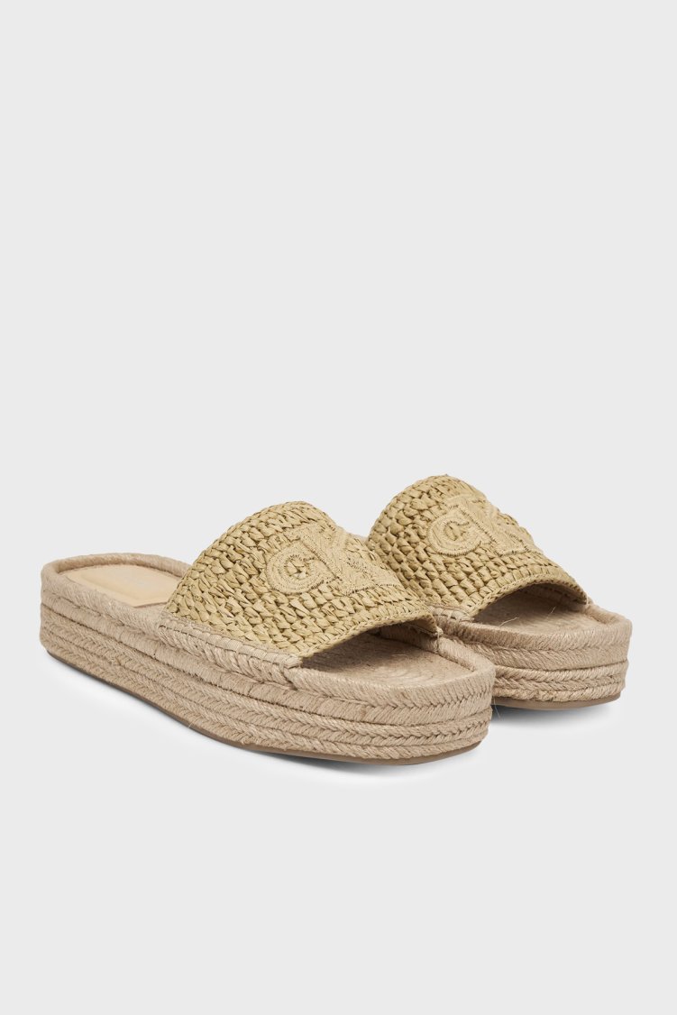 Calvin Klein Logolu HW0HW02895AAM Kadın Terlik HW0HW02895 AAM BEJ-SARI - Calvin Klein (1)