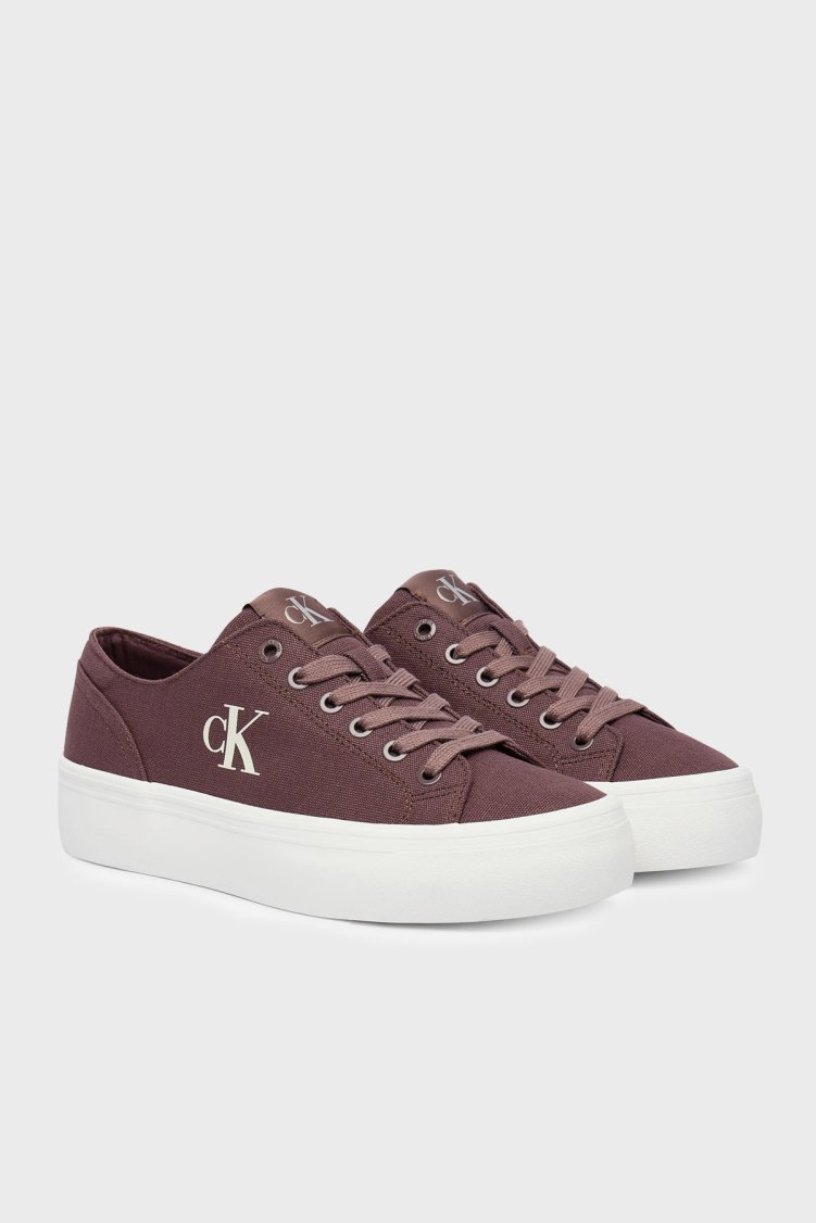 Calvin Klein Logolu Kalın Tabanlı Sneaker YW0YW01763PD8 Kadın Ayakkabı YW0YW01763 PD8 KAHVE - Calvin Klein (1)