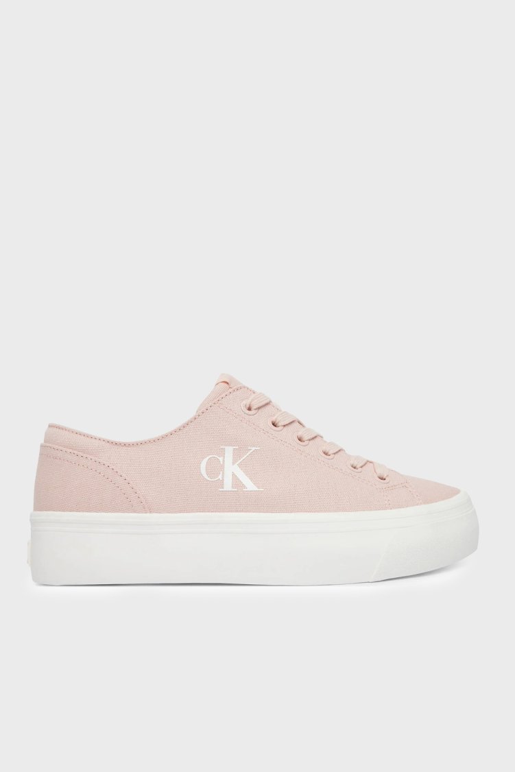 Calvin Klein Logolu Kanvas Sneaker YW0YW01763ABJ Bayan Ayakkabı YW0YW01763 ABJ PEMBE - Calvin Klein