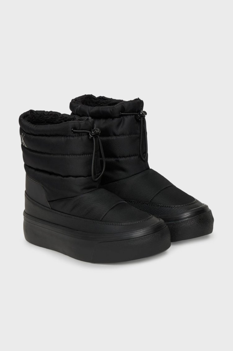Calvin Klein Logolu Kapitoneli Bağcıklı YW0YW019770GJ Bayan Bot YW0YW01977 0GJ SİYAH - Calvin Klein (1)