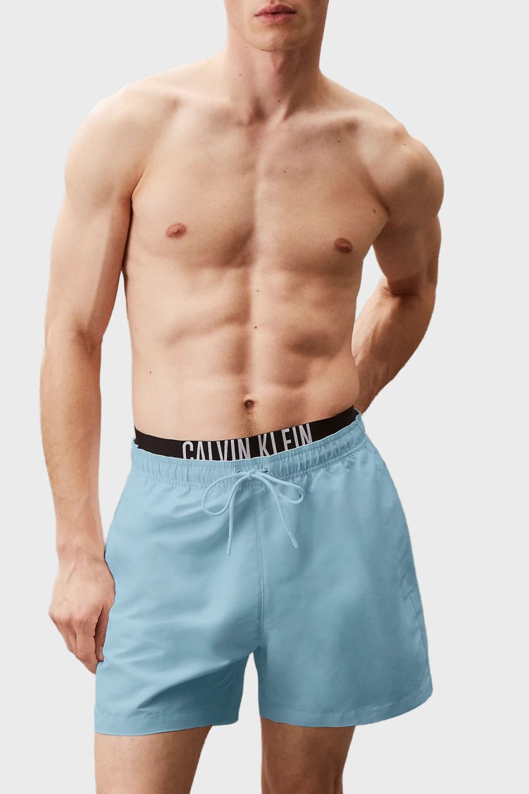 Calvin Klein Logolu LV00N61015CW1 Erkek Mayo Short LV00N61015 CW1 MAVİ - Calvin Klein