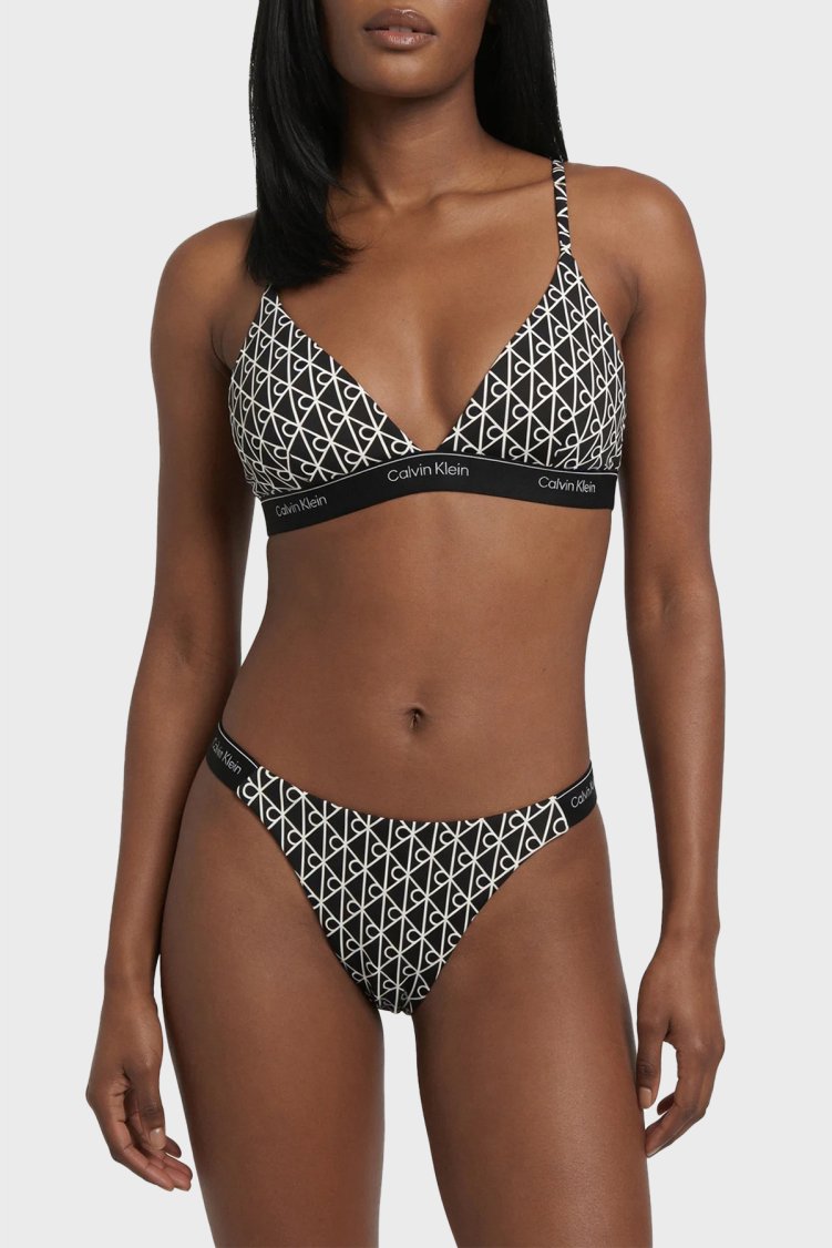 Calvin Klein Logolu LV00Q6120632N Kadın Bikini Altı LV00Q61206 32N SİYAH-BEYAZ - Calvin Klein (1)