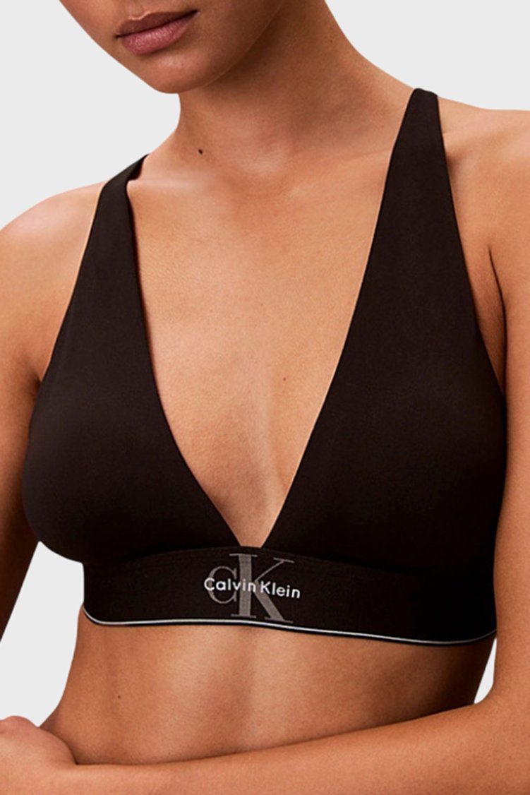 Calvin Klein Logolu LV00QF8703UB1 Bayan Sütyen LV00QF8703 UB1 SİYAH - Calvin Klein