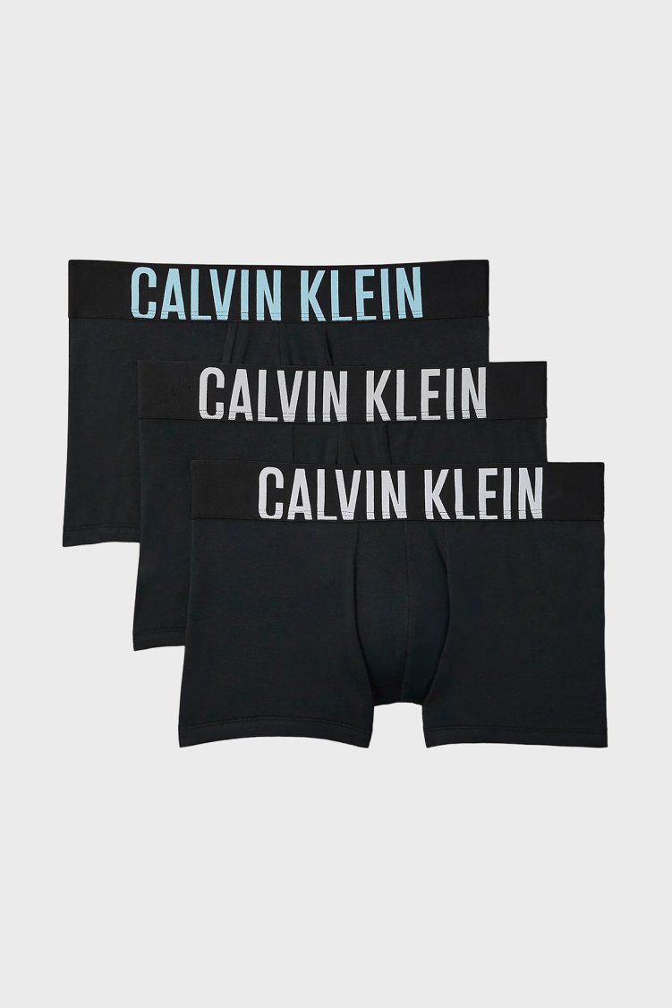 Calvin Klein Logolu Pamuklu 3 Pack 000NB3608A54L Erkek Boxer 000NB3608A 54L SİYAH - Calvin Klein