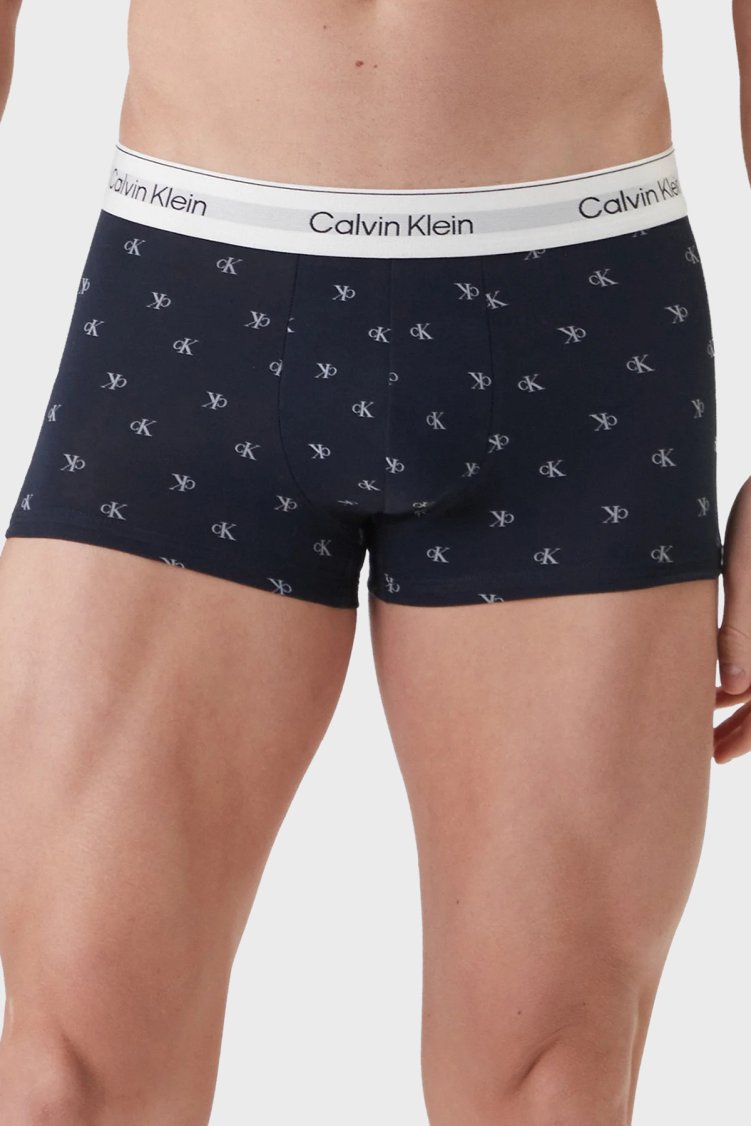 Calvin Klein Logolu Pamuklu 3 Pack LV00NB43894UV Erkek Boxer LV00NB4389 4UV GRİ SİYAH FUŞYA - Calvin Klein (1)