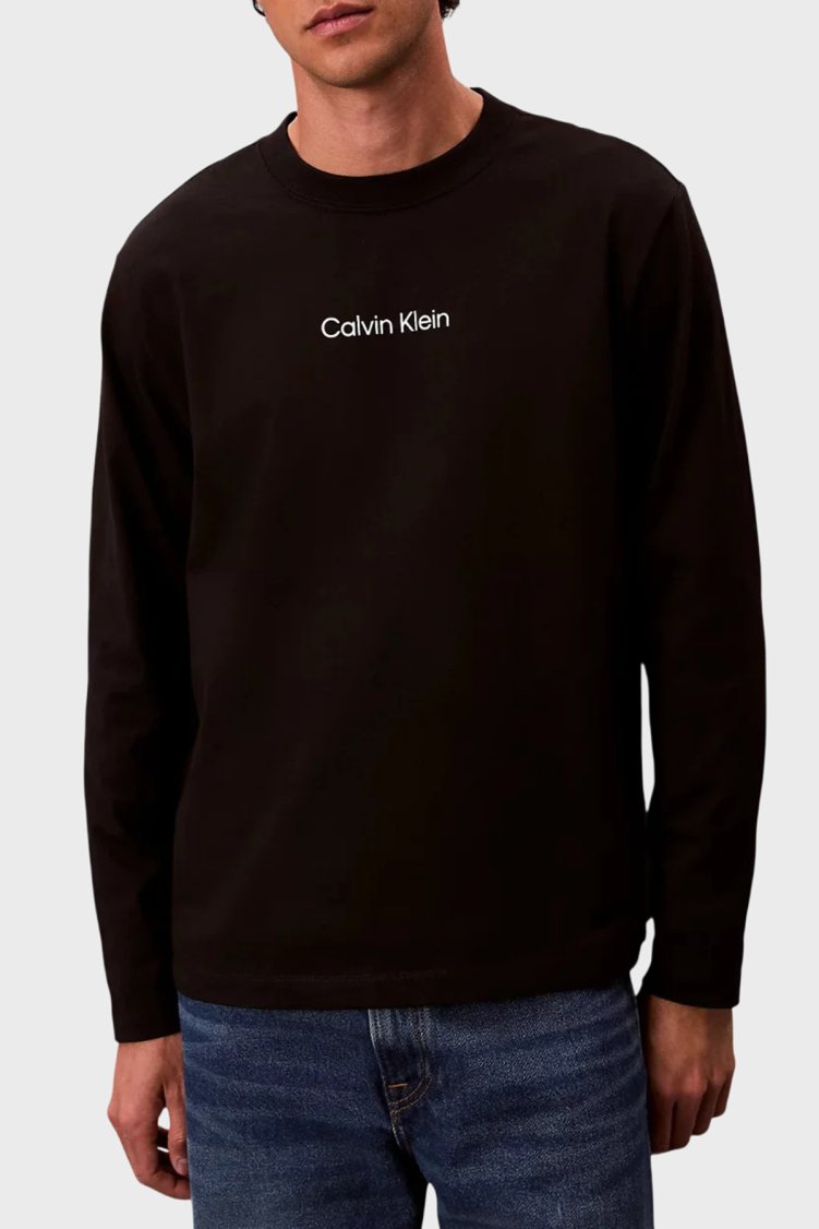 Calvin Klein Logolu Pamuklu Bisiklet Yaka LV04LD232GUB1 Erkek T Shirt LV04LD232G UB1 Siyah - Calvin Klein
