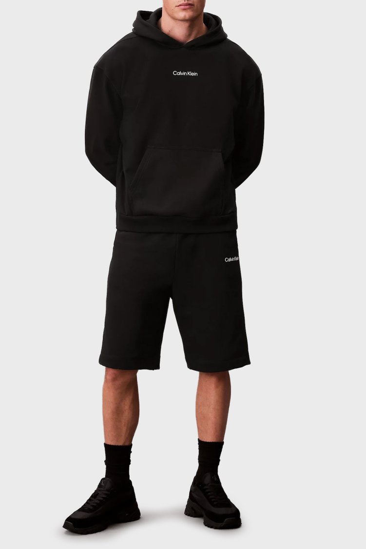 Calvin Klein Logolu Pamuklu Regular Fit Kapüşonlu LVGMF5W302UB1 Erkek Sweat LVGMF5W302 UB1 SİYAH - Calvin Klein (1)