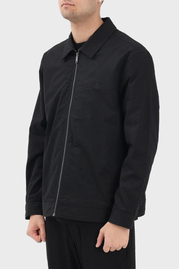 Calvin Klein Logolu Pamuklu Regular Fit Klasik Yaka LV04RE405GUB1 Erkek Ceket LV04RE405G UB1 SİYAH - Calvin Klein
