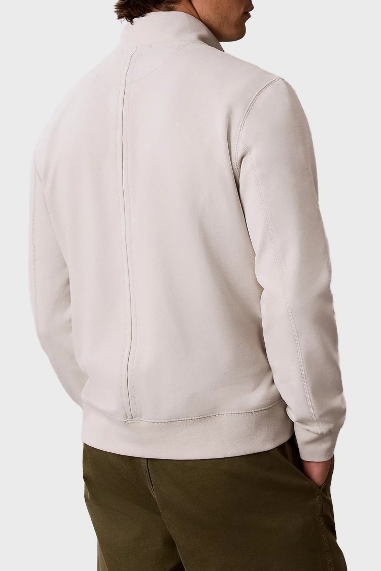 Calvin Klein Logolu Pamuklu Yarım Fermuarlı Dik Yaka LV04RJ203GPDJ Erkek Sweat LV04RJ203G PDJ Ekru - Calvin Klein (1)