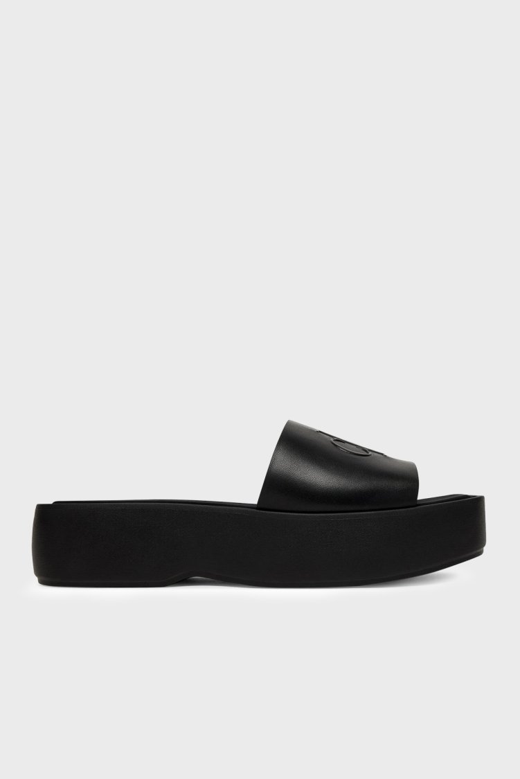 Calvin Klein Logolu Platform HW0HW030260GJ Kadın Terlik HW0HW03026 0GJ SİYAH - Calvin Klein