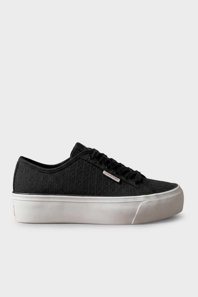Calvin Klein Logolu Platform Sneaker HW0HW03265BEH Kadın Ayakkabı HW0HW03265 BEH SİYAH - Calvin Klein