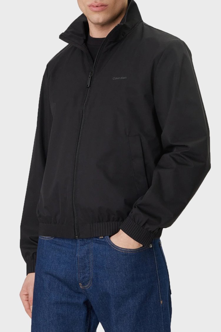 Calvin Klein Logolu Regular Fit Dik Yaka LV04LF515GUB1 Erkek Mont LV04LF515G UB1 SİYAH - Calvin Klein