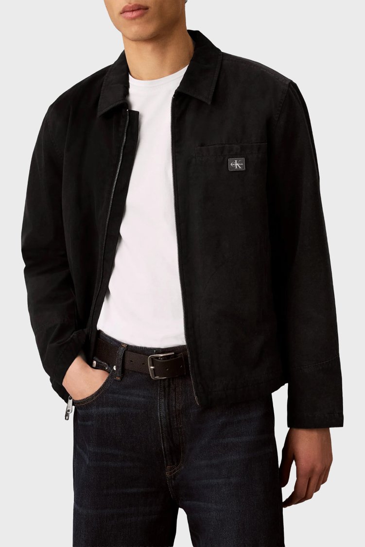 Calvin Klein Logolu Regular Fit Klasik Yaka LV04RG405GUB1 Erkek Mont LV04RG405G UB1 Siyah - Calvin Klein