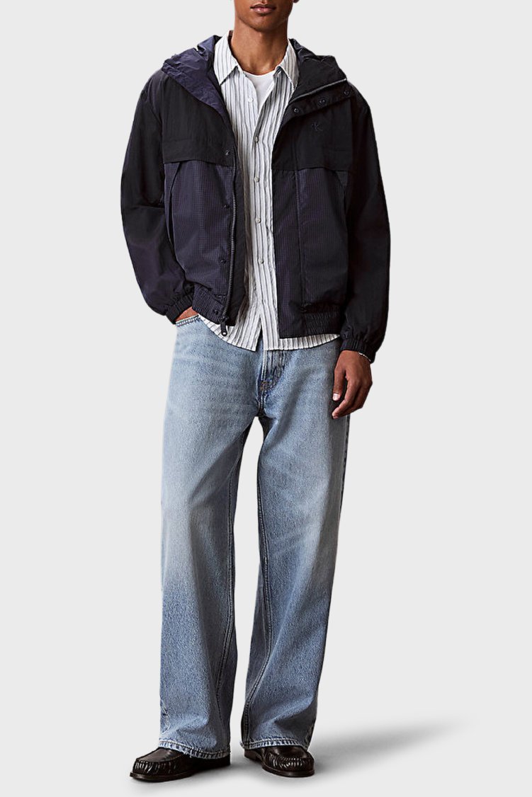 Calvin Klein Logolu Relaxed Fit Kapüşonlu LV04RG503GCEF Erkek Mont LV04RG503G CEF LACİVERT - Calvin Klein (1)