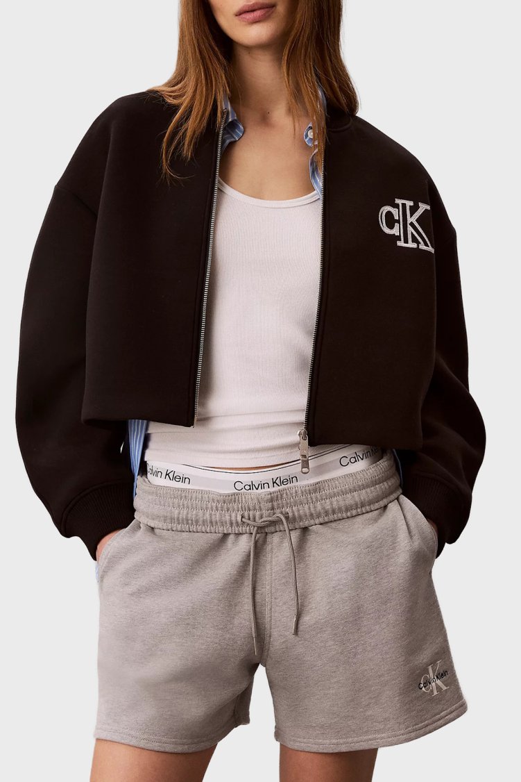 Calvin Klein Logolu Relaxed Fit Kolej Yaka LV047AB508UB1 Kadın Mont LV047AB508 UB1 SİYAH - Calvin Klein