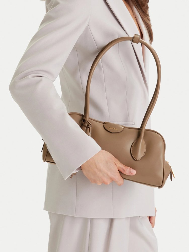 Calvin Klein Logolu Sabit Askılı LV04F3369GVFU Bayan Çanta LV04F3369G VFU TOPRAK - Calvin Klein (1)