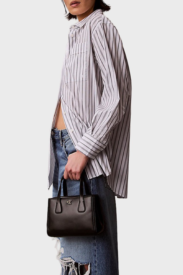 Calvin Klein Logolu Sabit Askılı LV04F3520GUB1 Kadın Çanta LV04F3520G UB1 SİYAH - Calvin Klein (1)