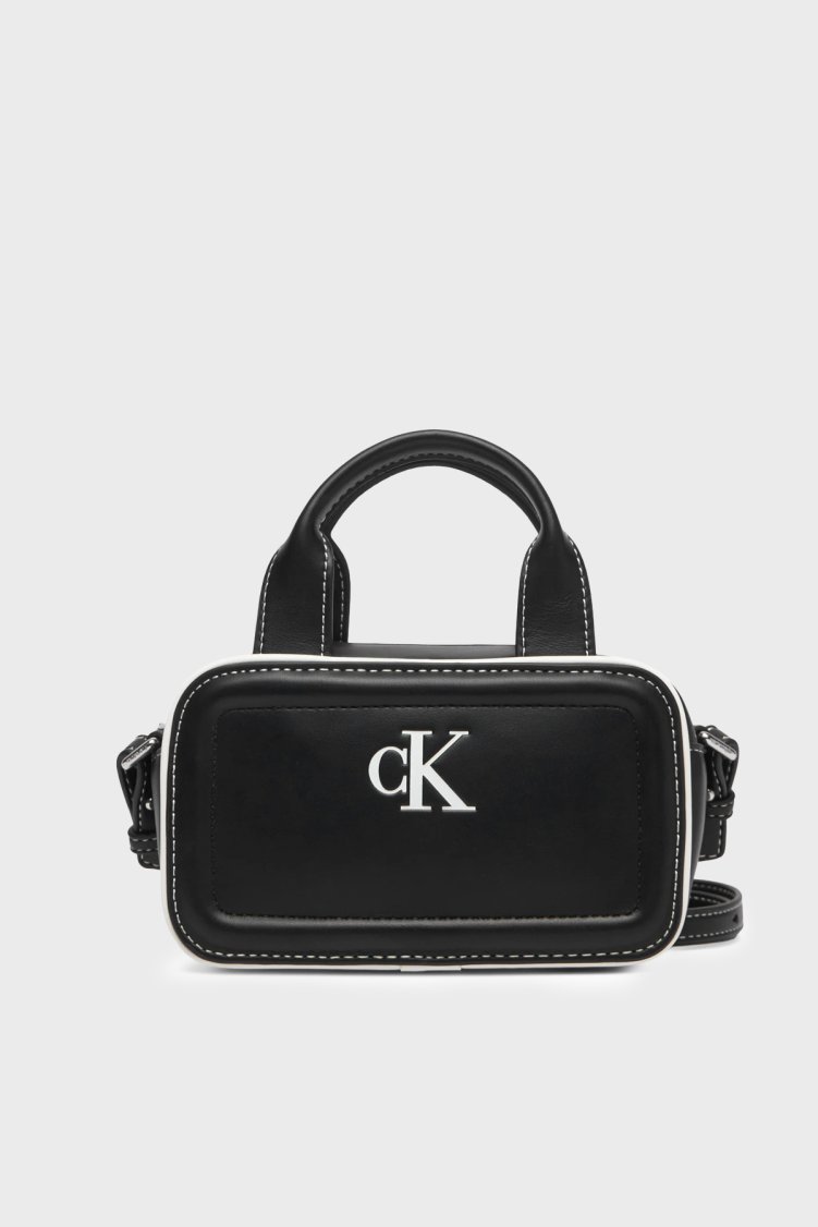 Calvin Klein Logolu Sabit Saplı LV04F1257GUB1 Kadın Çanta LV04F1257G UB1 SİYAH - Calvin Klein