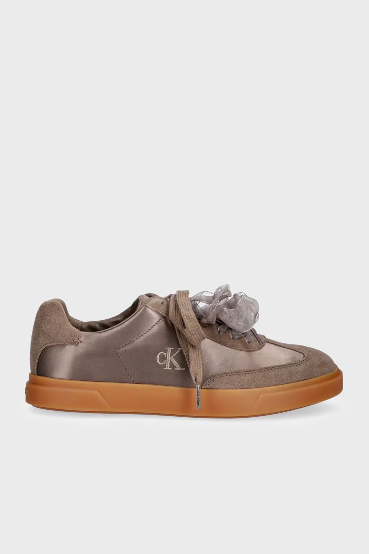 Calvin Klein Logolu Saten Karışımlı Sneaker HW0HW032880H0 Kadın Ayakkabı HW0HW03288 0H0 PUDRA - Calvin Klein