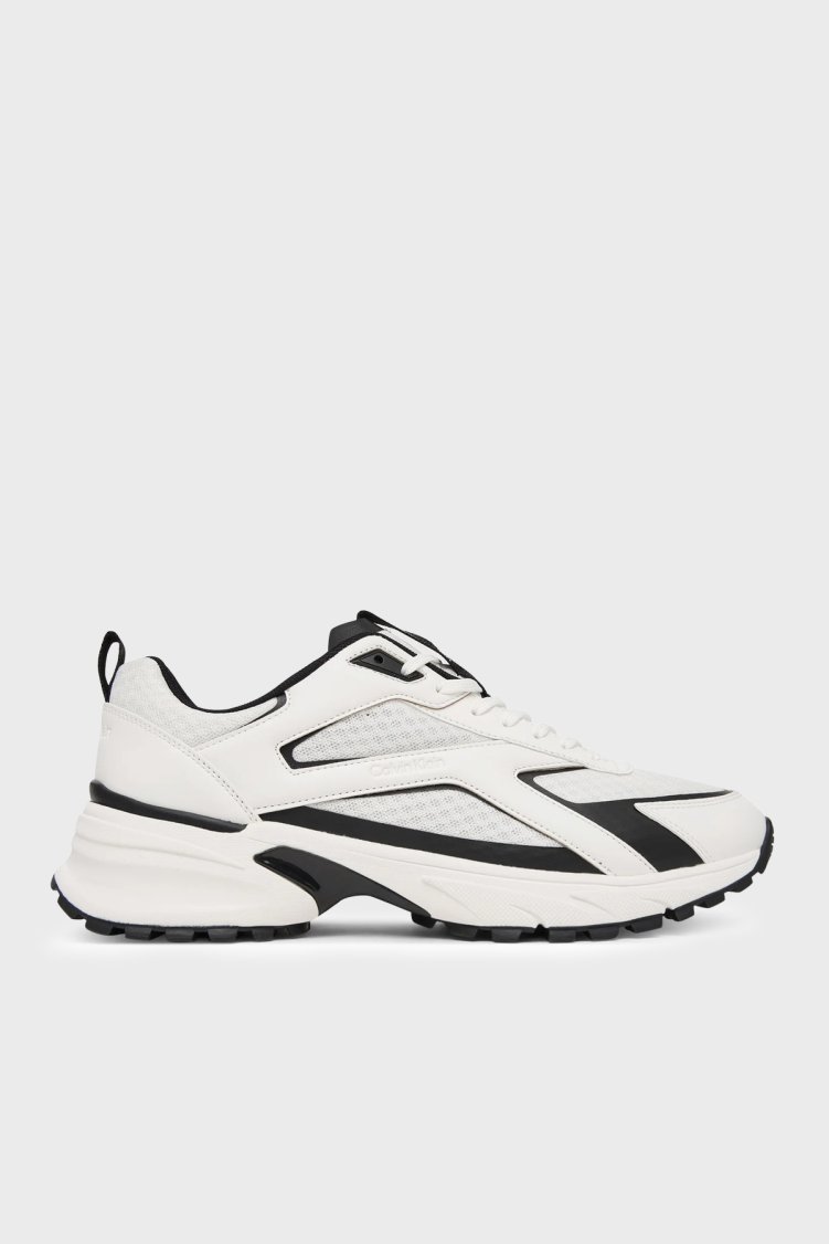 Calvin Klein Logolu Sneaker HM0HM0215401W Erkek Ayakkabı HM0HM02154 01W BEYAZ SİYAH - Calvin Klein