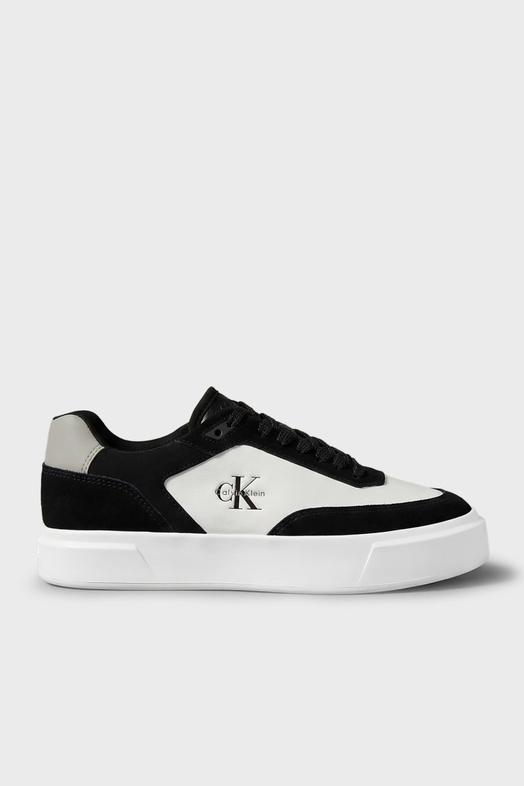 Calvin Klein Logolu Sneaker HM0HM0244906X Erkek Ayakkabı HM0HM02449 06X Siyah-beyaz-gri - Calvin Klein
