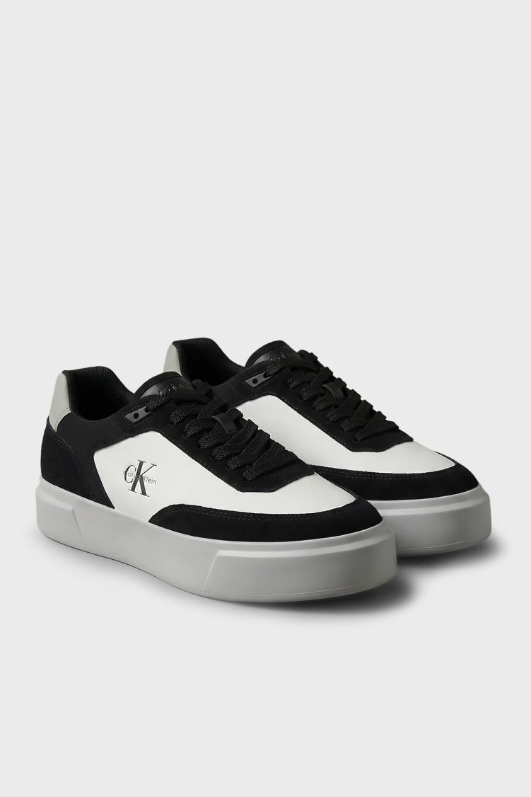 Calvin Klein Logolu Sneaker HM0HM0244906X Erkek Ayakkabı HM0HM02449 06X Siyah-beyaz-gri - Calvin Klein (1)