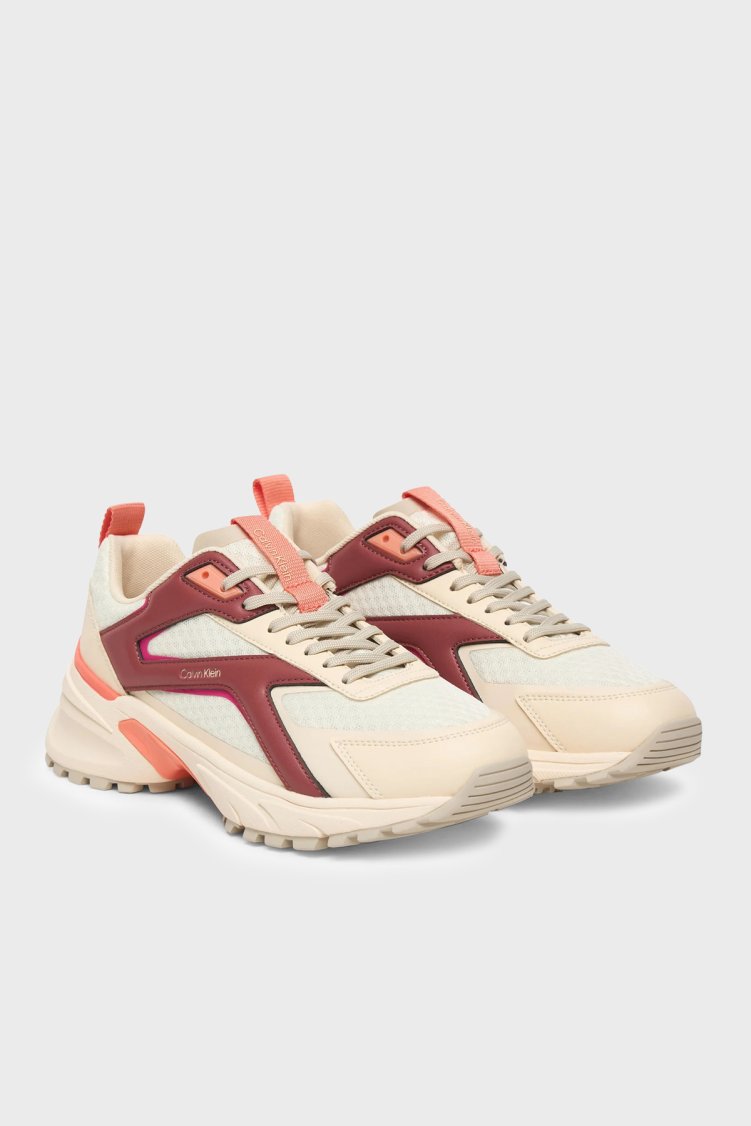 Calvin Klein Logolu Sneaker HW0HW030020F6 Bayan Ayakkabı HW0HW03002 0F6 BEYAZ BEJ - Calvin Klein (1)