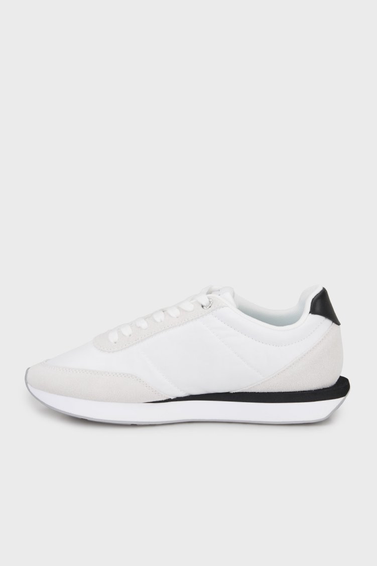 Calvin Klein Logolu Süet Detaylı Sneaker YW0YW0199001W Bayan Ayakkabı YW0YW01990 01W BEYAZ - Calvin Klein (1)