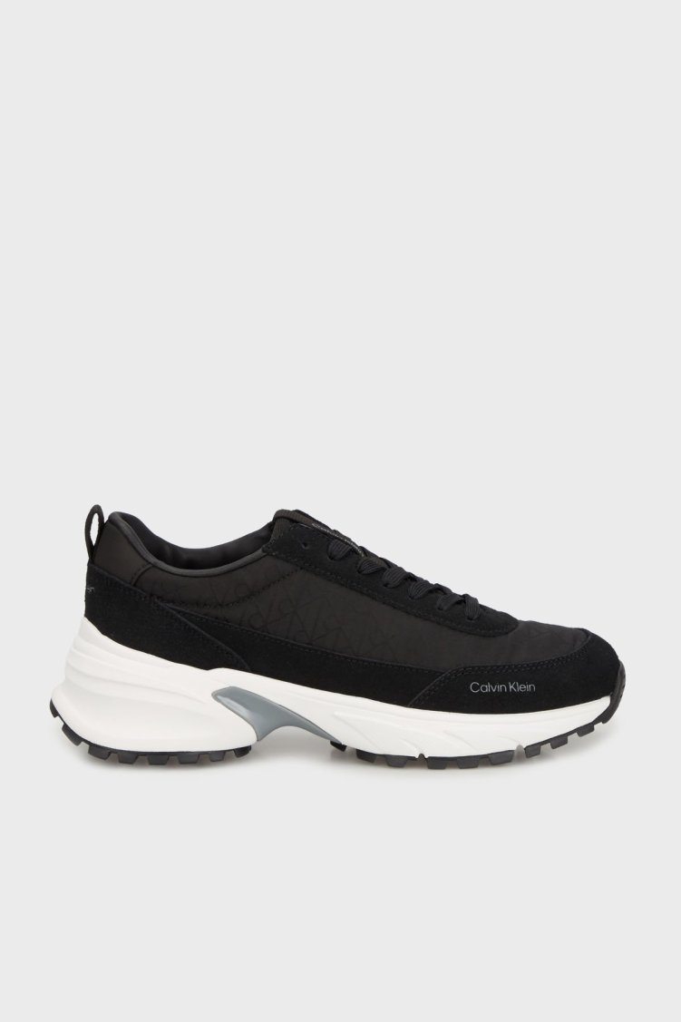 Calvin Klein Logolu Süet Detaylı Sneaker YW0YW0199501O Bayan Ayakkabı YW0YW01995 01O SİYAH - Calvin Klein
